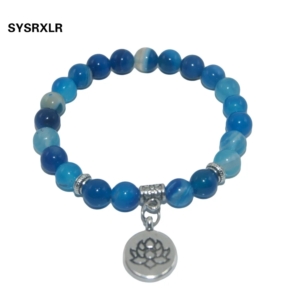 Natural Stone Lotus Buddha Beads Amethysts Agates Lapis lazuli Tiger Eye Turquoises Bracelet For Women Men Yoga bracelet Femme