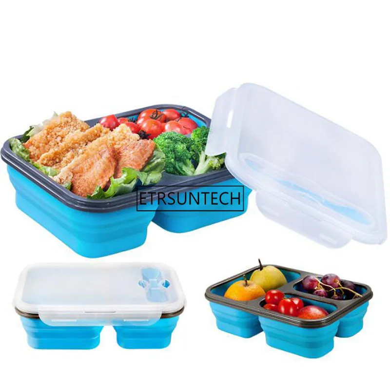 

Large Capacity Silicone Collapsible Portable Lunch Box Microwave Oven Bowl Bento Box Folding Food Storage Lunchbox