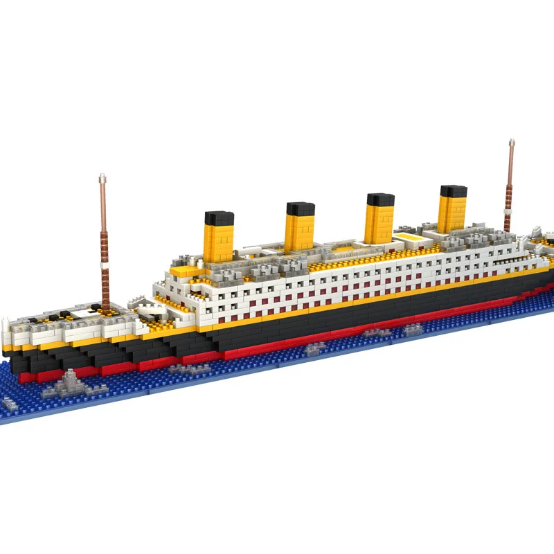 1860 pcs Nenhum Jogo Rs Titanic Navio de Cruzeiro de Barco Modelo Diy Blocos de Construç de Diamante