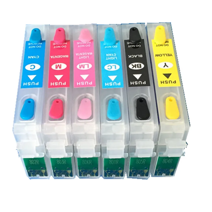 Cartucho de tinta recargable T0811N -T0816N para impresora epson RX590, RX610, RX690, RX695, 1410, TX659, TX720WD, TX800FW, TX820FWD
