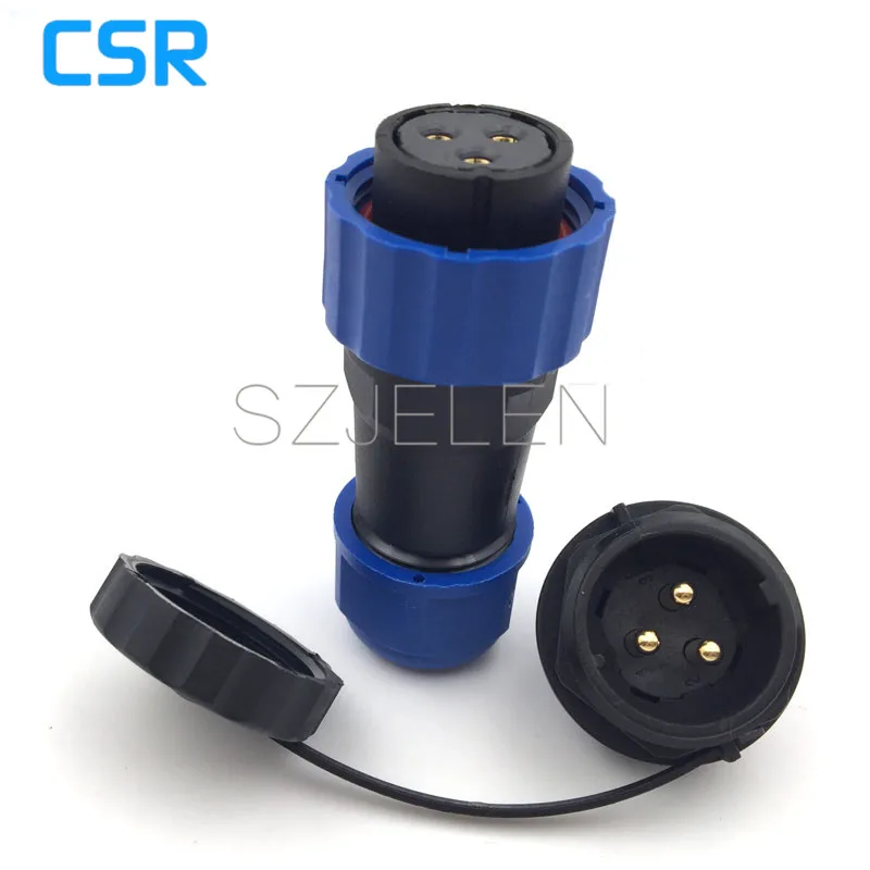 SD20TP-ZM, Waterproof 3Pin Plug (female) and Socket (male) ,IP68, 25A , Nylon Assembly Screw Fixing Waterproof Connector 3 Pin