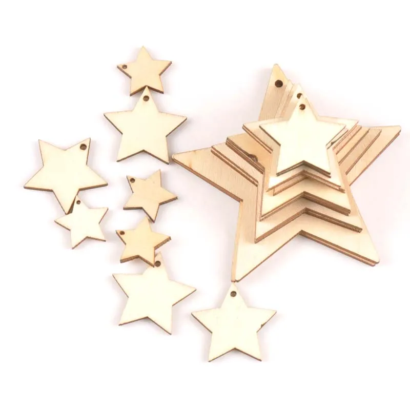 

Звезда из натурального дерева, капля, пентант, ручная работа, скрапбукинг, поделки для подвешивания, украшение, 20/3040/50/60/80/100 мм MT2191