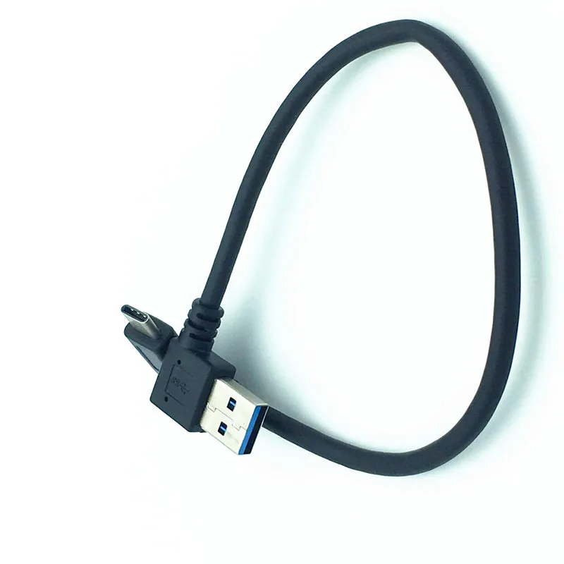 90-градусный левый правый угол USB 3.0 Type-A «папа» на 90-градусный левый угол USB3.1 Type-C «папа» USB-кабель для синхронизации данных и зарядки
