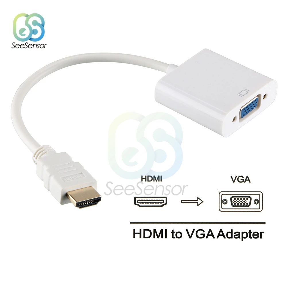 Адаптер HDMI-совместимый с VGA «папа»-мама», преобразователь, адаптер 1080P, цифро-аналоговое видео, аудио для ПК, ноутбука, планшета