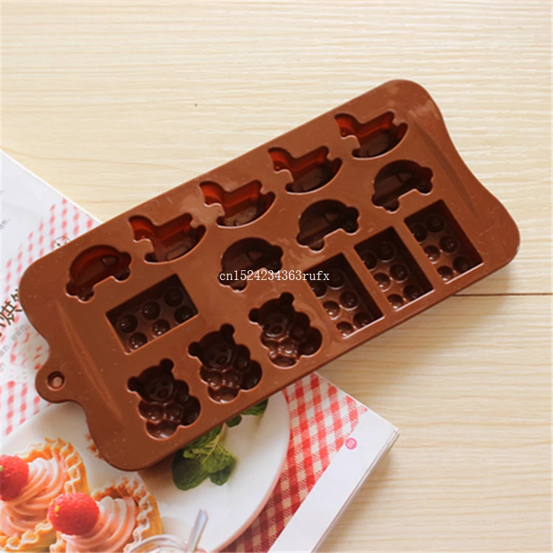 60pcs Cake chocolate Mold horse car bear shoes shape Muffin Sweet Candy Jelly fondant Molds Silicone tool Ice mould Baking