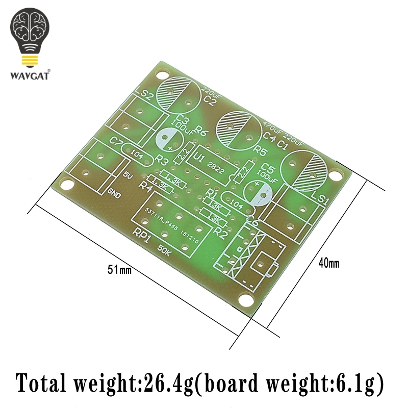 TDA2822 TDA2822M 5W*2 Amplifier Board 1.8-12V 2.0 Channel Stereo Mini AUX Audio Amplifier Module AMP with 50K Ohm Potentiometer