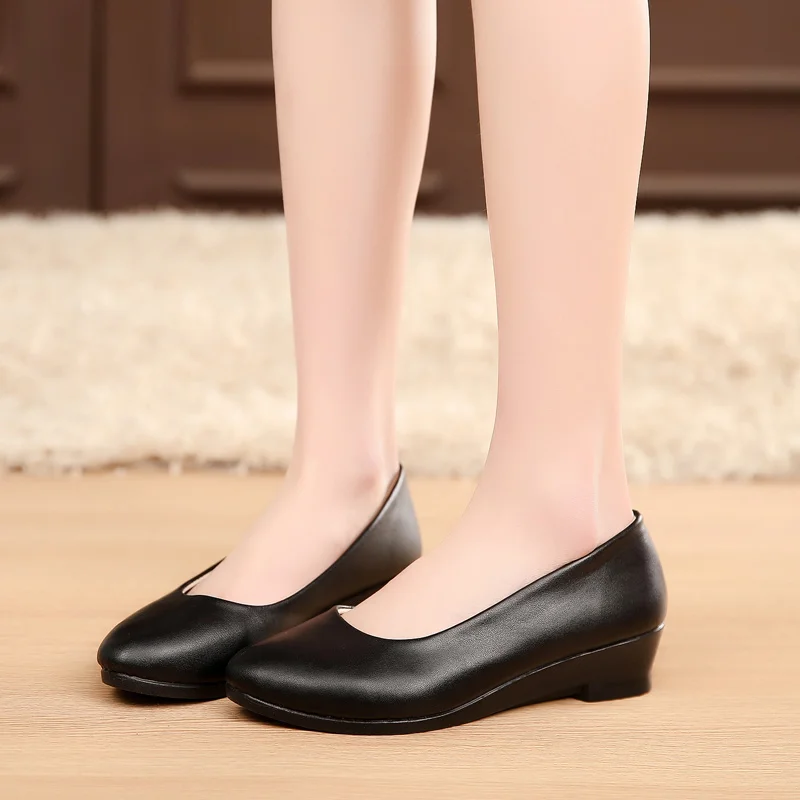 Women Ballet Flats Shoes Black Women Casual PU leather Shoes For Office Work Boat Shoes Cloth Sweet Loafers Womens Classics Shoe