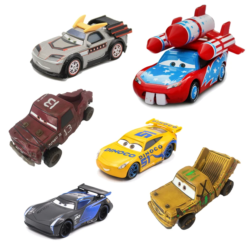 39 Style Scarce Disney Pixar Cars 3 2 Diecast Metal Car Rocket Lightning McQueen Mater Crazy Crashed Party Car Model Kids Gift