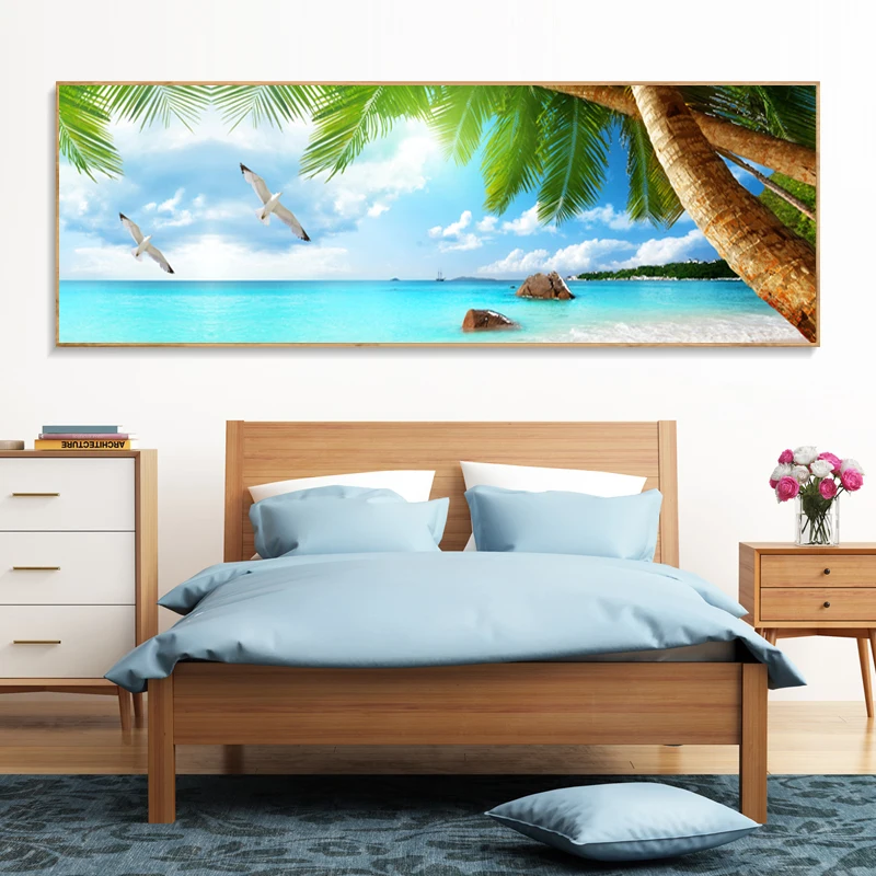 Sunsets Natural Sea Beach Landscape Posters and Prints Canvas Painting Panorama Scandinavian Wall Art Picture for Living Room