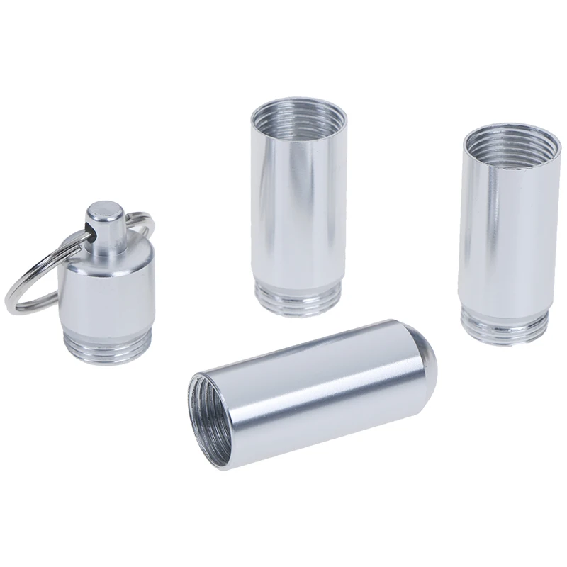 New Arrival Portable Mini Pill Bottle Keychain Aluminum Container Waterproof Travel Medicine Holder Case Keyring Dropshipping