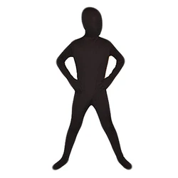 SPEERISE Child 3-12 Boys Black Zentai Suits One Piece Tights Full Body Zentai Spandex Girls Cosplay Halloween Costume for Kid