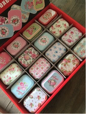 32 Piece/lot Vintage Cartoon Tin Box 5.5*4*2.5cm Candy Pill Chutty Mini Storage House Decoration Collectables Display