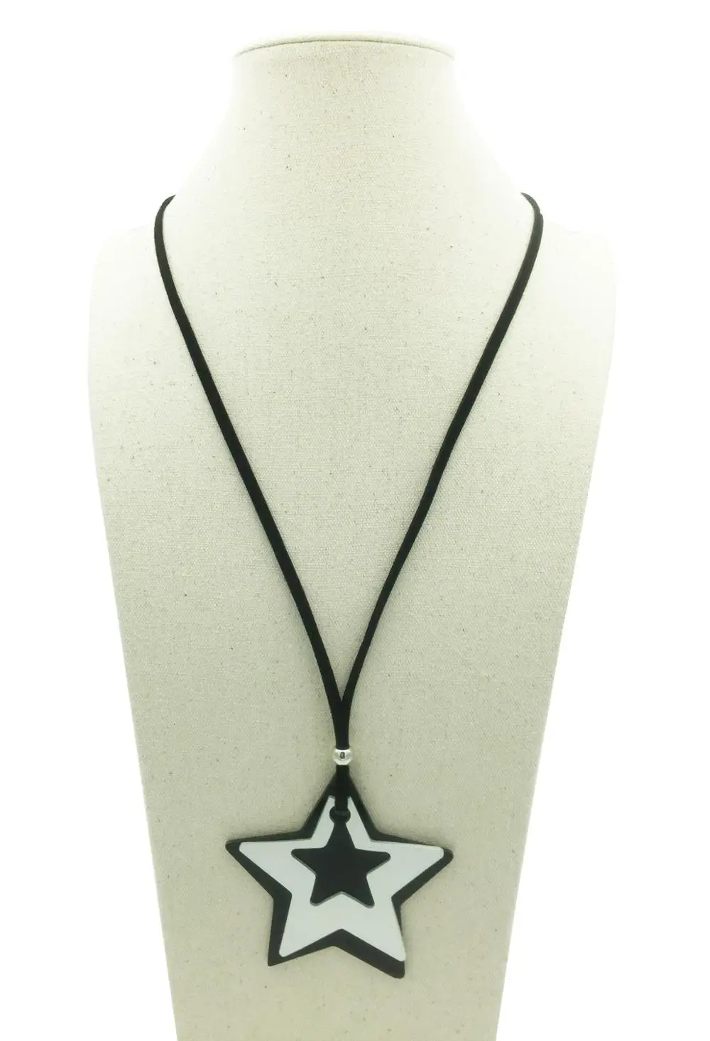 Double Layer Five-Pointed Star Shape Pendant Necklace Never Fade Aluminum Sheet Long Necklaces Women Jewelry