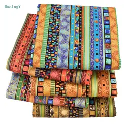 DwaIngY 5pcs/lot or 45cmx45cm/piece Printed Cotton Linen Fabric For Patchwork DIY Quilting Sewing pillowcase Placemat Cushion