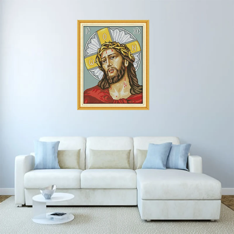 Crucifix Needlework Kits Handmade Cross Stitch Kits Religious Figures Jesus Furniture Sewing Gift Accessories Paintings