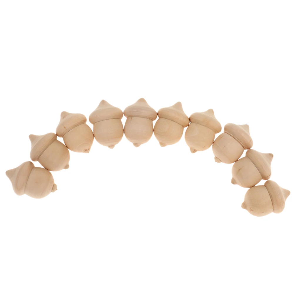 10 Pcs Novelty Waldorf Biji DIY Plain Kayu Yang Belum Selesai Lucu Fashion Kerajinan Aksesoris