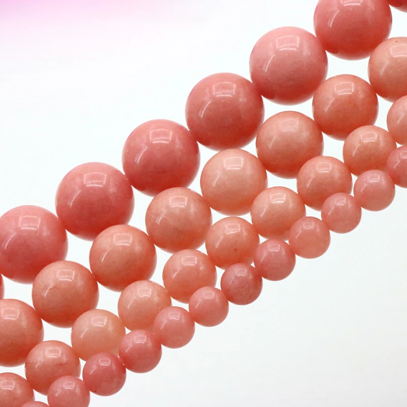 Pink Rhodochrosite Stone Round Loose Beads 6/8/1012mm Multi Dimension DIY Gift Accessories Optional Women Jewelry Making 15''