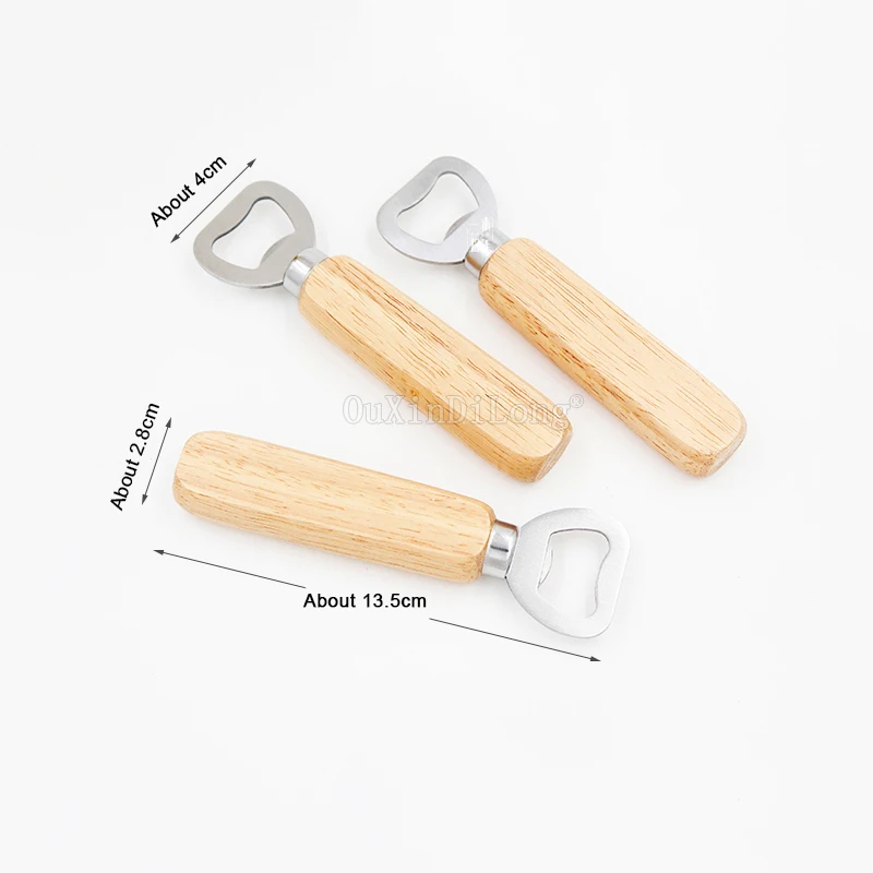 Wholesale 100PCS Wood Handle Handheld Bartender Bottle Opener Wine Beer Soda Glass Cap Bottle Opener Kitchen Bar Tools JF1854