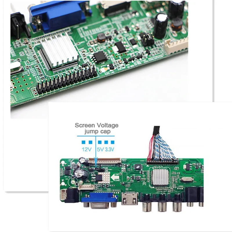 ZS.63W.A8R00 DVB-C DVB-T2 DVB-T 3663 Universal LCD TV Controller Driver Board UPGRADE 3463A Russian USB play+7 key board