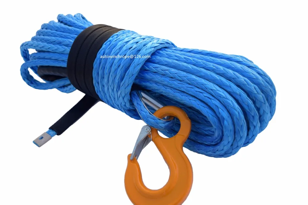 Blue 12mm*30m Kevlar Winch Cable,Synthetic Winch Rope,Winch Rope Extension,Recovery Rope