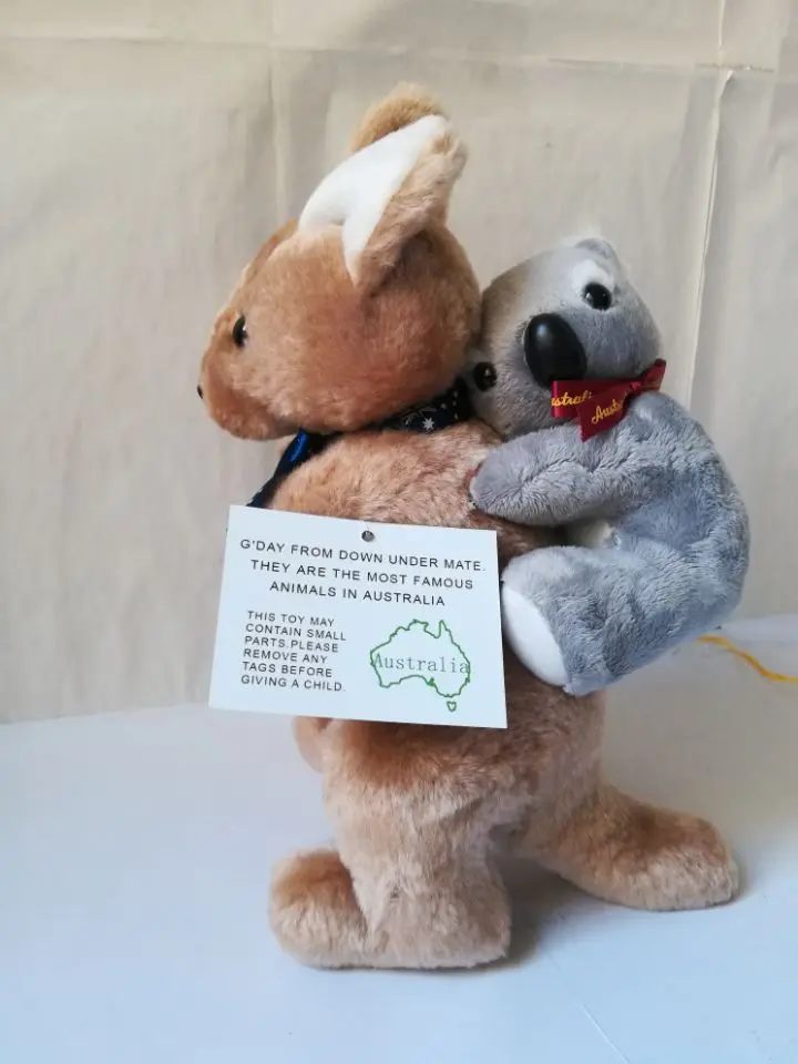 large 25cm lovely cartoon kangaroo taking koala plush toy Australia kangaroo soft doll ,birthday gift b2553