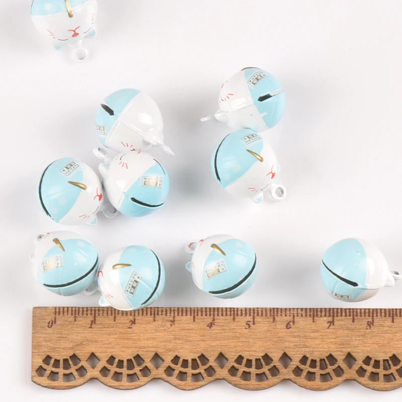 5pcs Cat Charms Cartoon Jingle Bells Christmas Decoration Gift Wholesale for Wind bell making 23x17mm YKL0699x