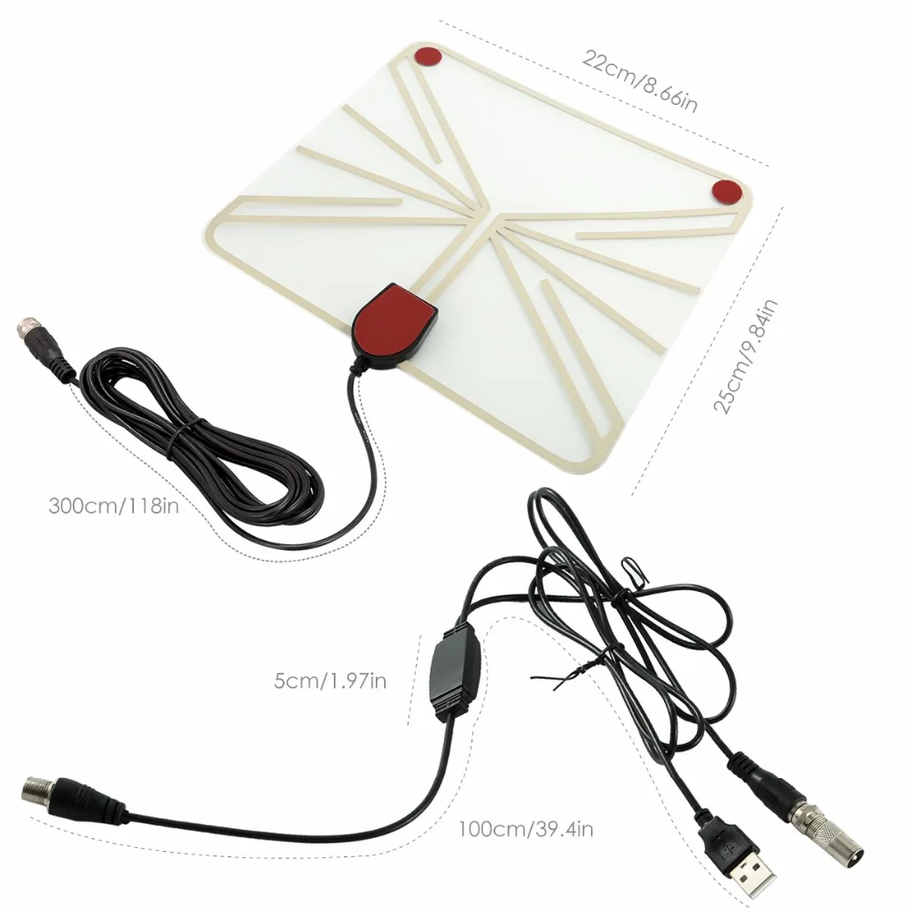 High Quality Amplified  50-100 Miles Range 1080P HD Digital TV Antenna UHF/VHF/HDTV Signal Amplification Indoor Antenna Booster