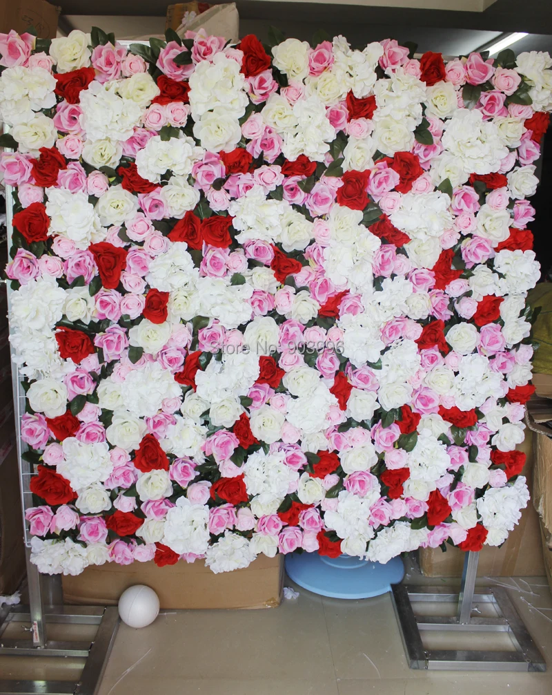 

SPR High quality wedding flower wall with green stage backdrop decorative wholesale artificial flower table centerpiece