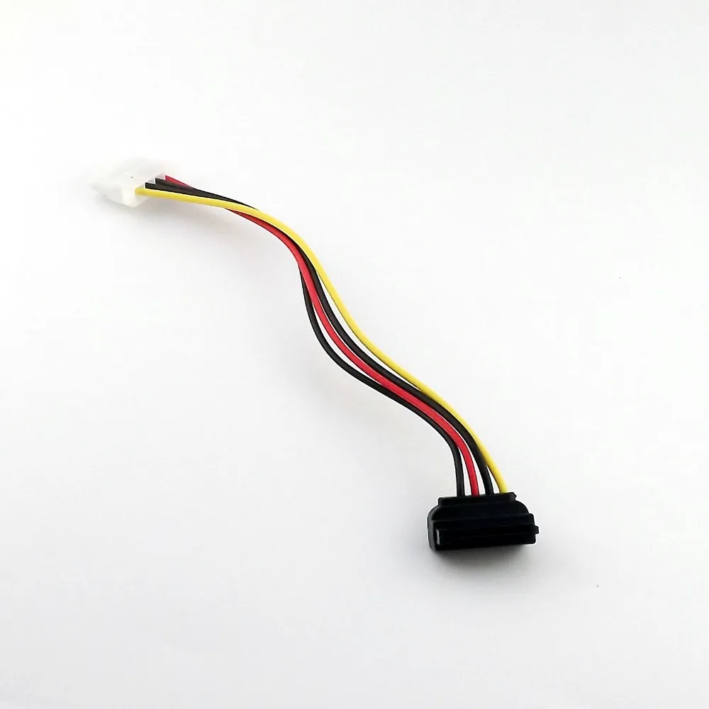 1 PC IDE 4 พินหญิง Molex ไปยัง SATA 15 พินหญิง 90 องศามุมขวา HDD Power Adapter CABLE 20 ซม.