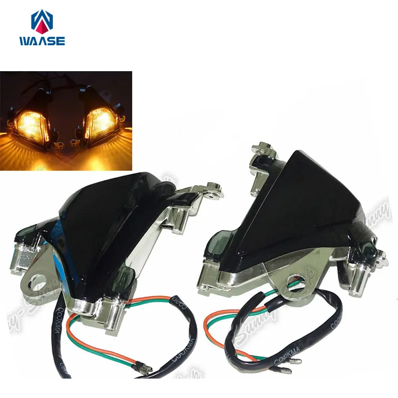 

waase Motorcycle Front Turn Signals Blinker Indicator LED Light Smoke For KAWASAKI Ninja ZX10R ZR 10R ZX-10R 2004 2005