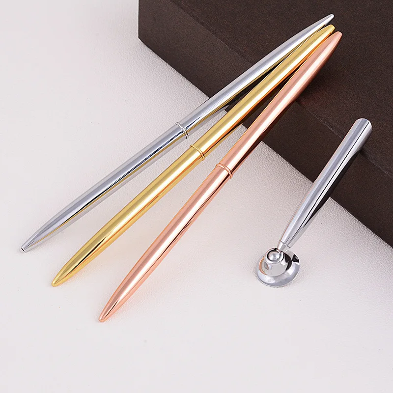 

1PCS Bank Hotel Front Desk Metal Bench Pen High-grade Ballpoint Pen Advertising Desk Pen School Office Supplies Fashion Ball pen