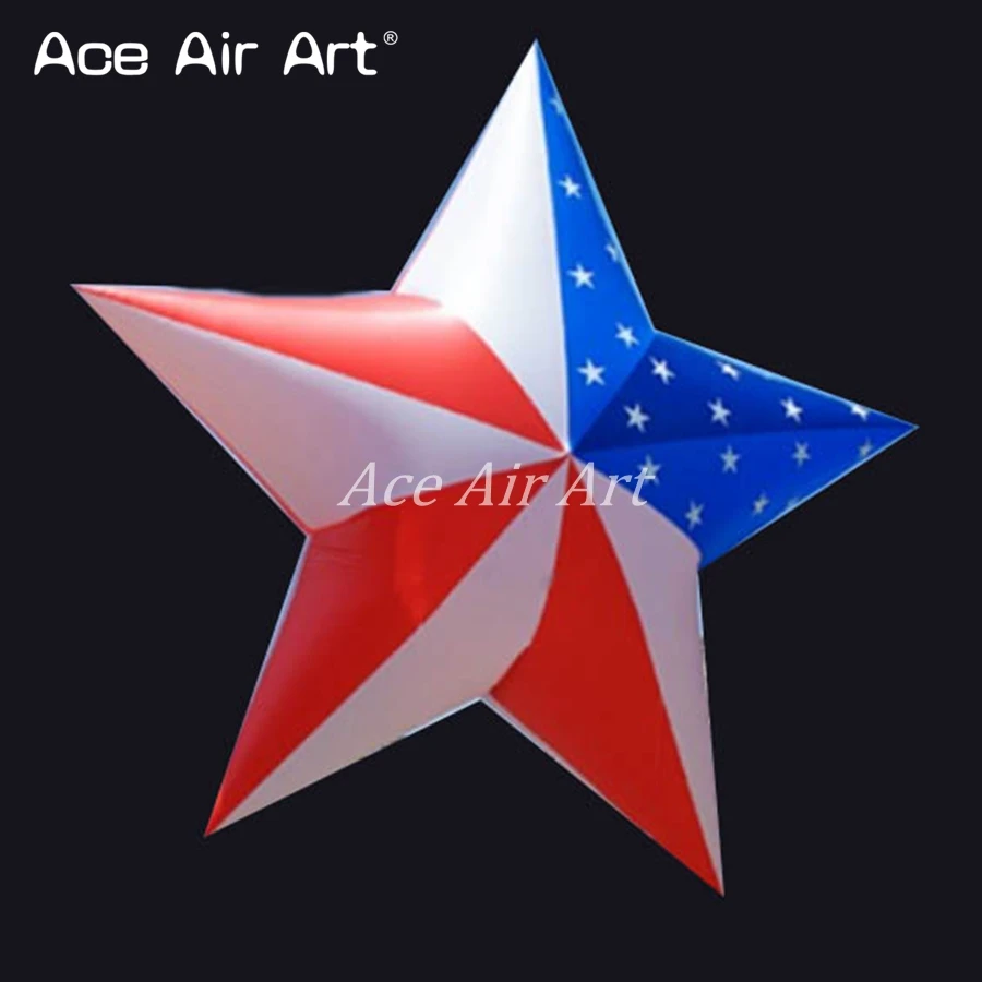 Charming Advertising Giant  Inflatable Star Replica With The Stars And Stripes For American Event