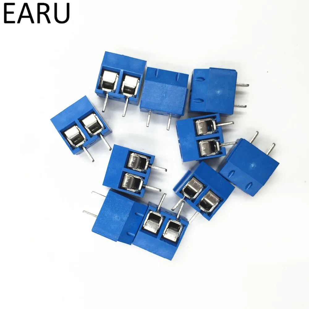 10-200Pcs/lot KF301-5.0-2P KF301-3P KF301-4P Pitch 5.0mm Straight Pin 2P 3P 4P Screw PCB Terminal Block Connector Blue Green