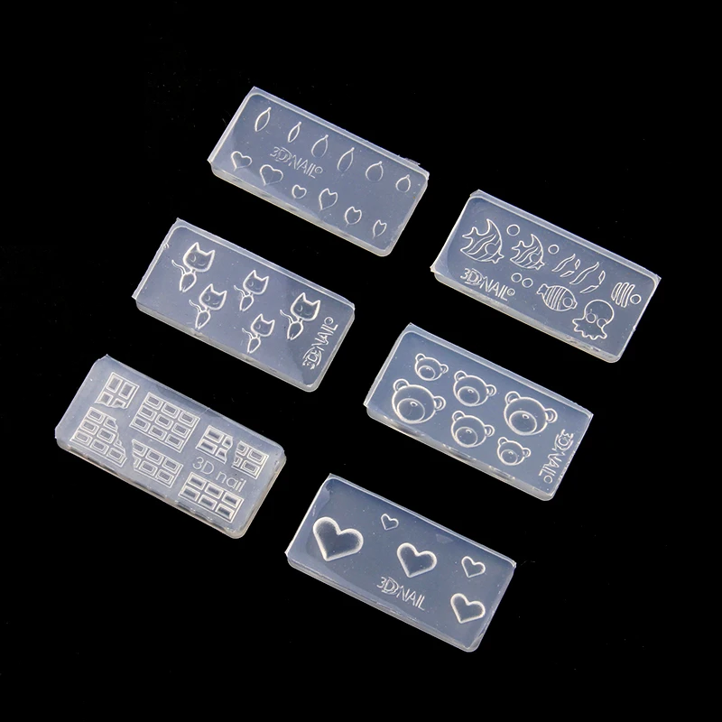 Beautiful 1 PC Nail Art Silicone Mold 27 Designs Durable 3D Stereo Crystal Carving Mold Crystal Powder Carved Nail Art Tool