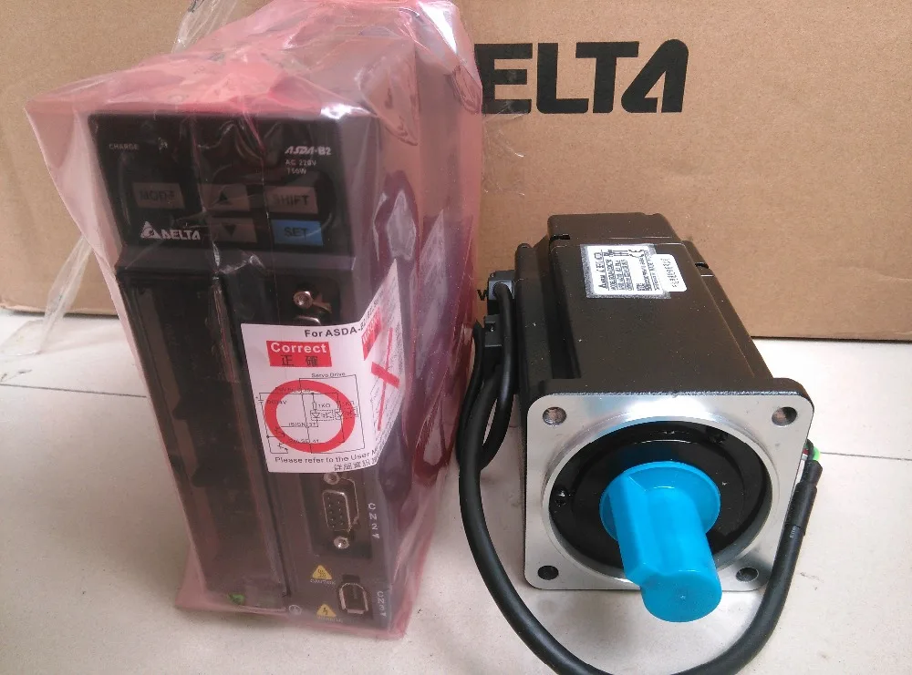 80mm 220v 750w 2.39NM 3000rpm 17bit ASD-B2-0721-B+ECMA-C20807RS Delta  AC servo motor&drive kit&3m cable