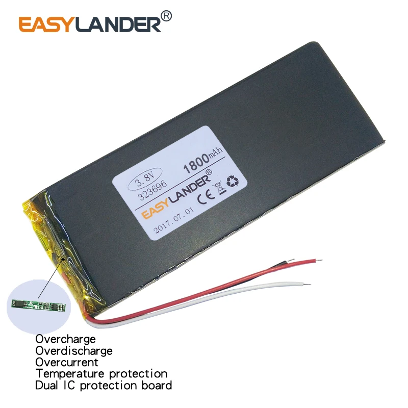 3-W XWD 323696 323696P 3.8V 1800mAh Rechargeable li-Polymer  Battery For china clone I6 goophone 6s MTK phone 6PLUS clone 7 plus