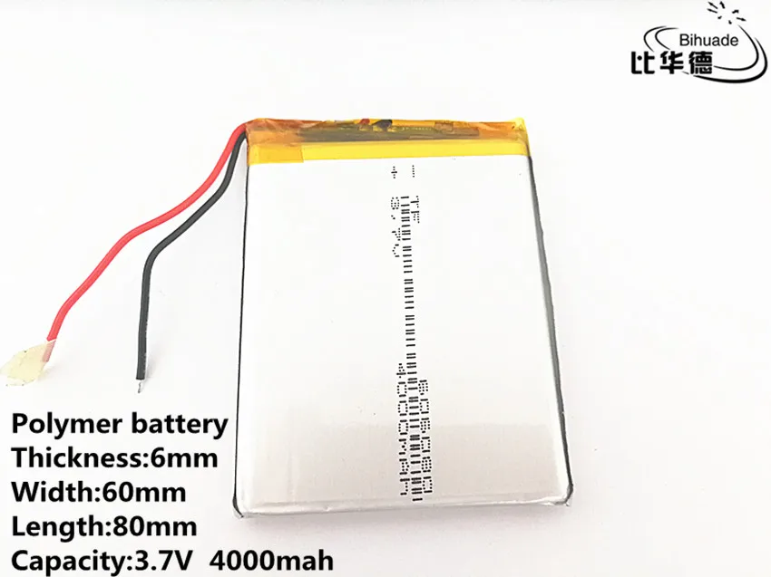 1pcs/lot 3.7V,4000mAH,606080 Polymer lithium ion / Li-ion battery for TOY,POWER BANK,GPS,mp3,mp4