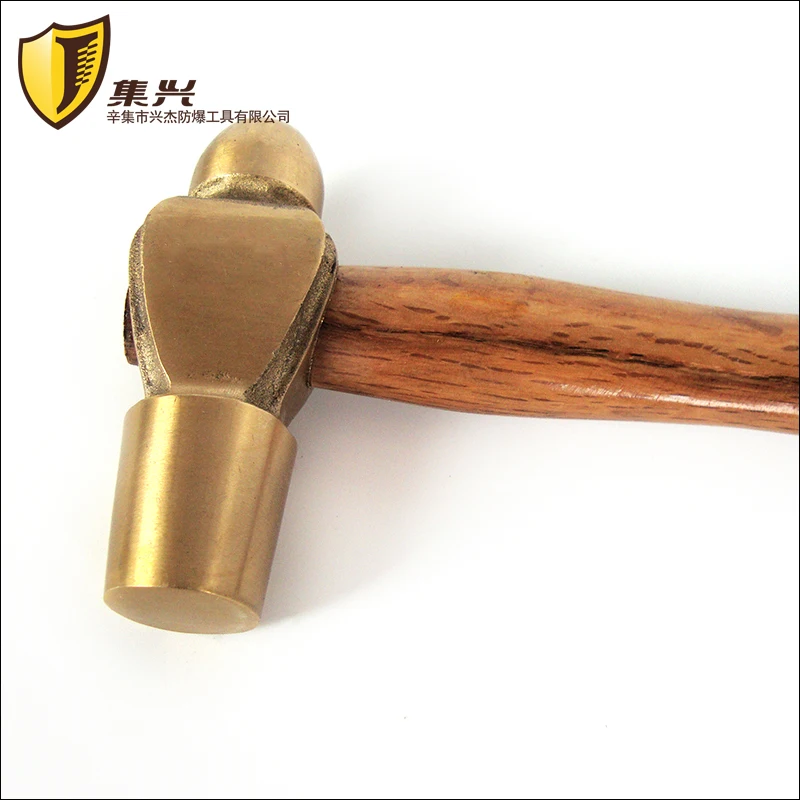 0.22kg/0.5lb, 0.34kg/0.75lb,Non-sparking Brass Ball Pein Hammer, ,Wooden Handle,Hand Tools