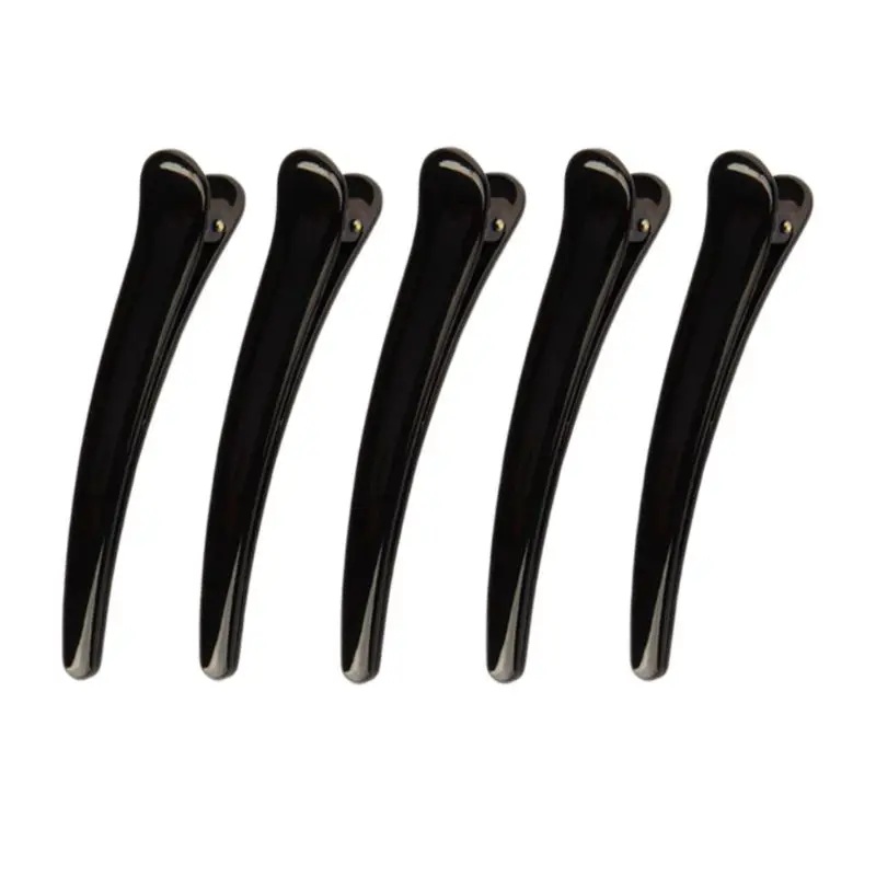 Black Plastic Single Prong Hair Clip for Professional Use
