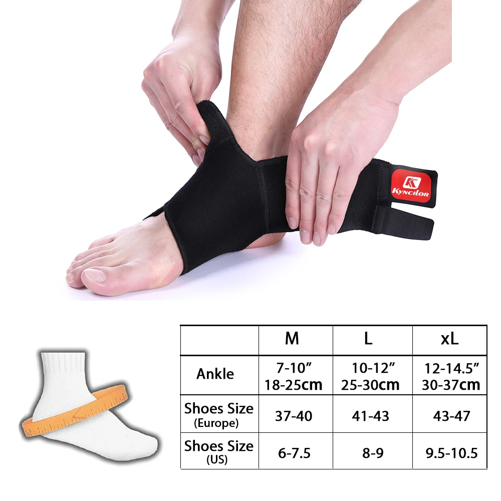 Kyncilor Safety Ankle Support Gym Running Ankle Protection Black Foot Bandage Elastic Ankle Brace Band Guard Sport Tobilleras