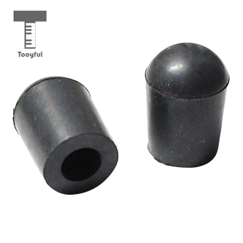 Tooyful 2 Pcs Black Upright Double Bass Endpin Rubber Tip 10mm Double Bass Endpin Parts with Bottom Grip Prevent Sliding