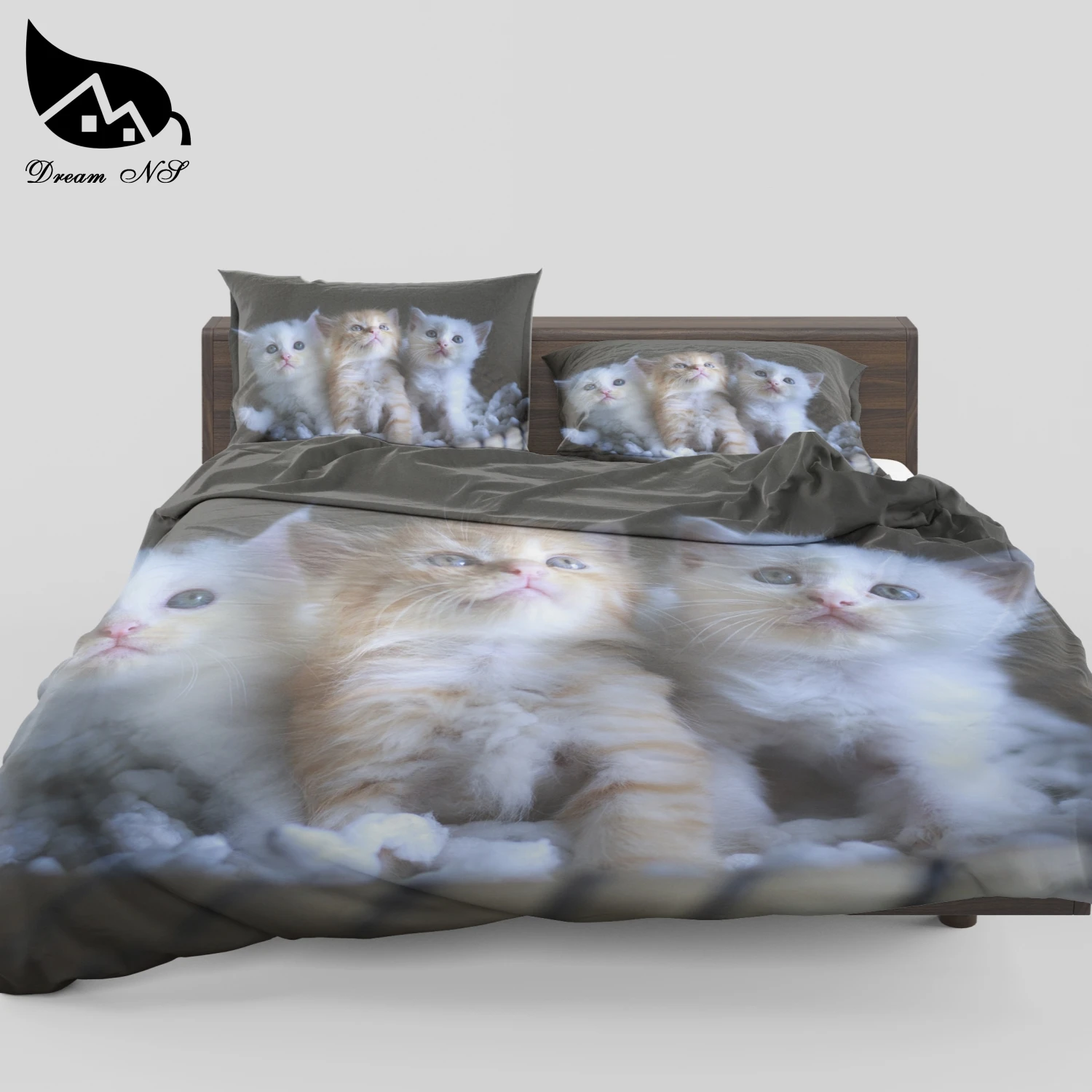 Dream NS Cute cat 3D effect prints Comfor Quilt Duvet Polyester cotton home textile products Queen King Bedclothes MSY48