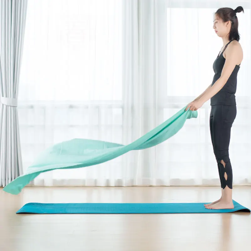 invisible anti-slip grips yoga mat towel, with a carry bag