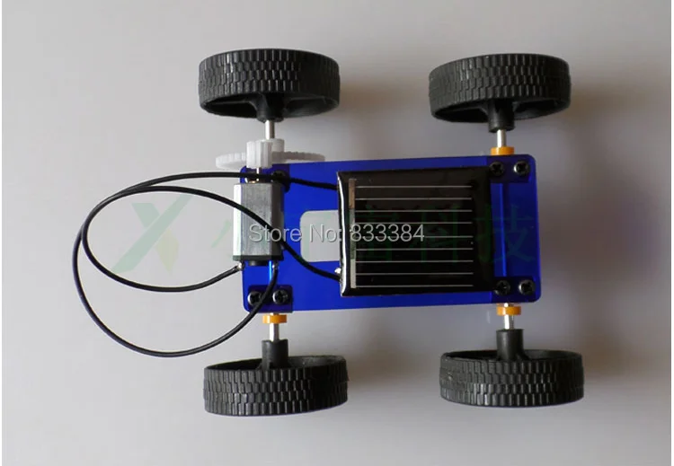 HOT SALE!! 2pcs DIY blue mini solar car Model mini of delight toy car for teenage enlightenment