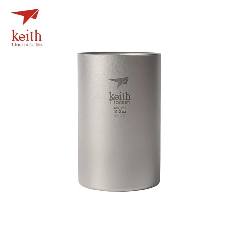 Keith 450ml Double Wall Titanium Mug With Loose Tea Infuser Camping Tea Coffee Maker Titanium Strainer For Cup Teapot Ti3521