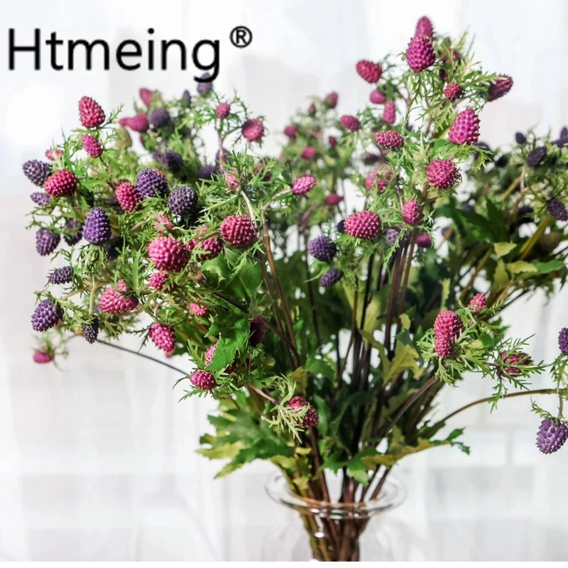 Artificial Flowers Fake Berry Branches Stems Silicone Artificial Mulberry Strawberry Fruits Wedding Home Party Decoration