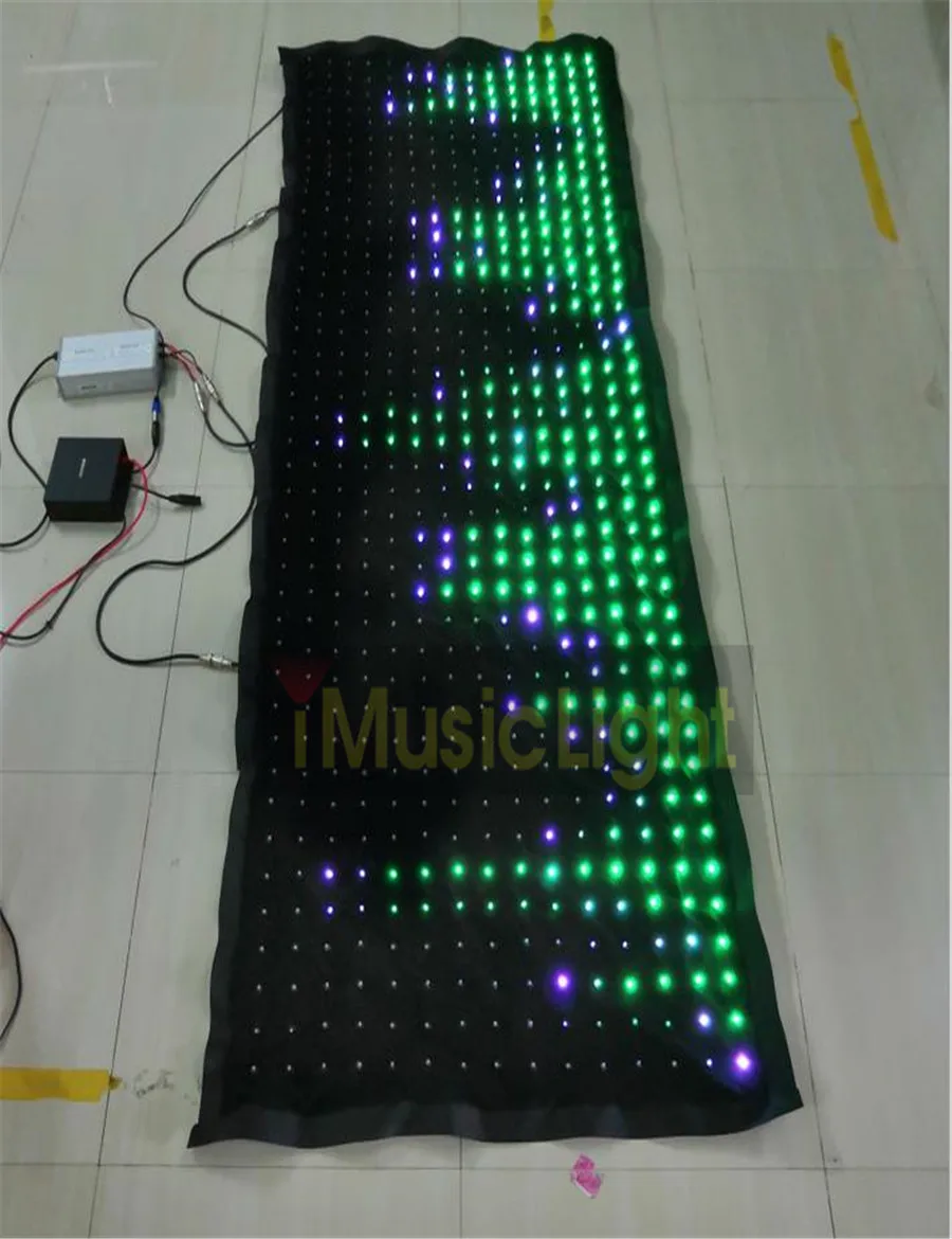 

P6 0.9M*2.6M DMX/PC Control LED Video Curtain Stage Backdrop Wall Backdrop For Stage Club Bar Disco Party Event Decoration