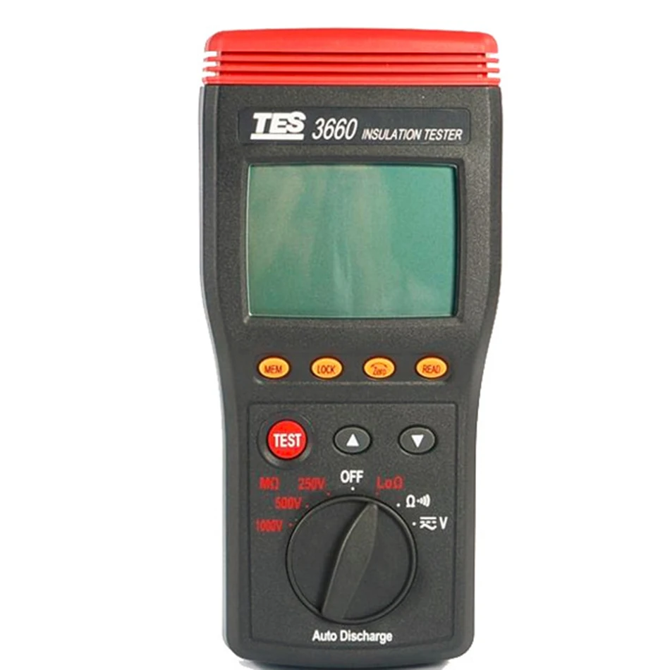 TES-3660 Insulation Testing Automatically Switch To Voltage Measurement Autoranging Insulation Tester Digital LCD Capacitive