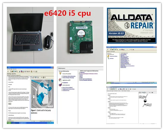 

v10.53 Alldata Software Installed in Laptop E6420 (i5 Cpu) Auto Repair for Car and Truck Data Computer Hdd 1TB