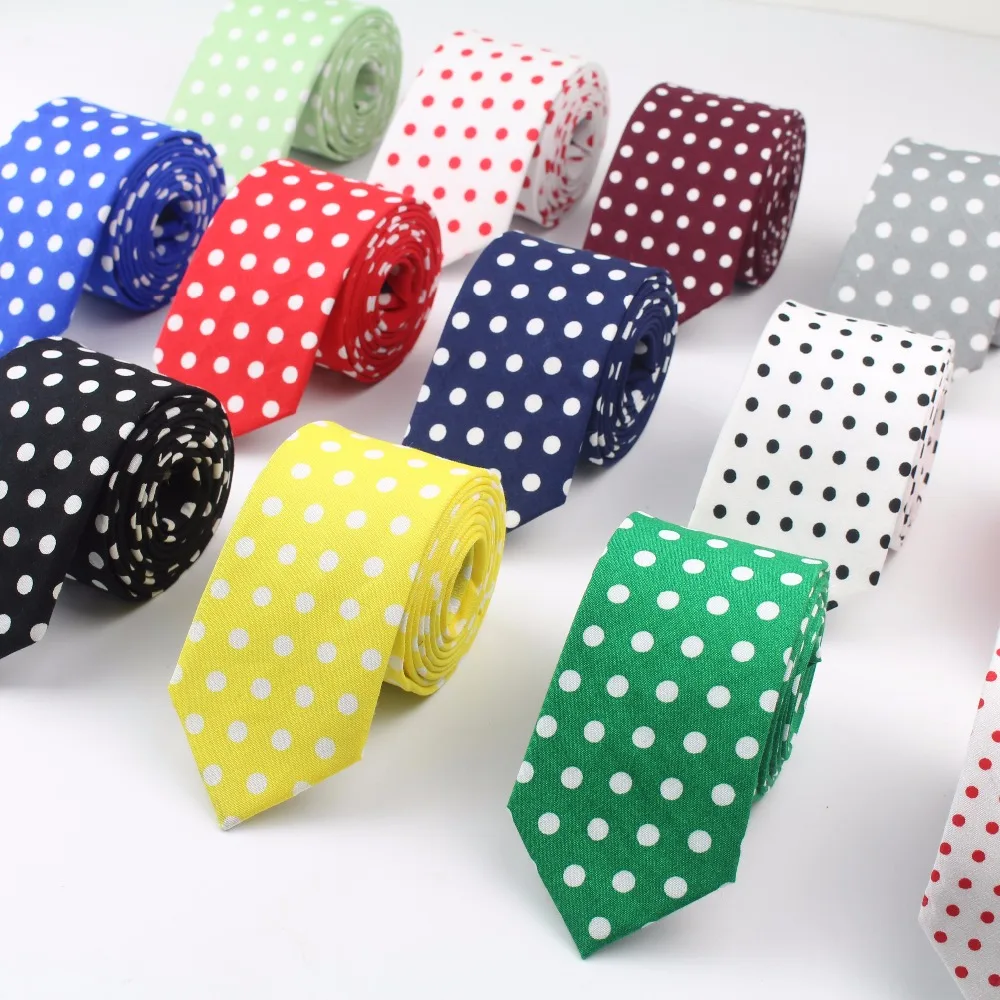 Circle Cotton Men's Colourful Tie Round Ties Necktie Narrow Dot Slim Skinny Cravate Narrow Thick Neckties